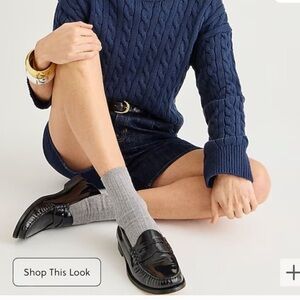 J. Crew Sleek Black Leather Slip-Ons